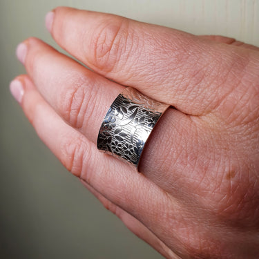 boho chic style sterling silver ring